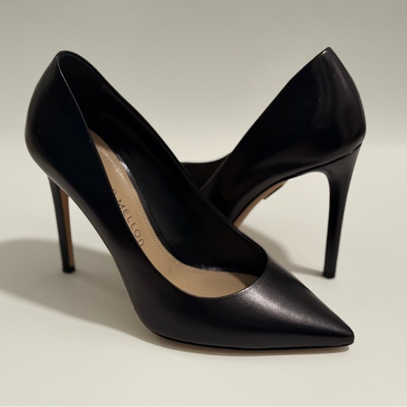 Tamara Mellon Rebel 105 Capretto Black Leather Pumps, Size 5 - Picture 2 of 6